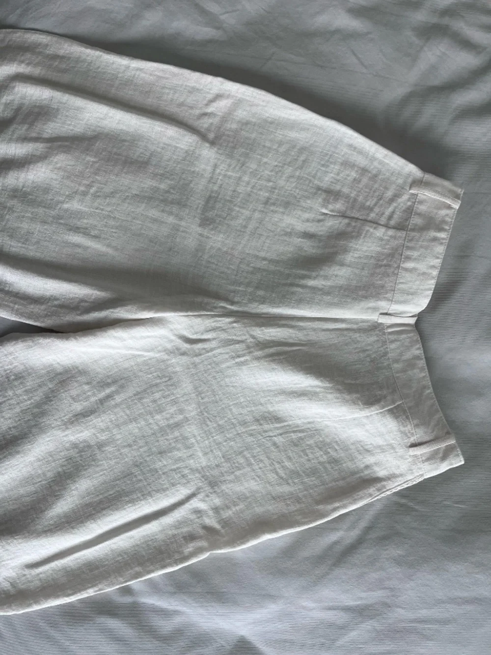 NWOT Zara XS Side Lace Insert Straight Leg Pants Ecru Cream Ivory Linen Look